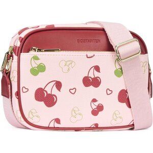 Women's Cherry Vegan Leather Quilted Purses Small Shoulder Bag Ladies Handbag